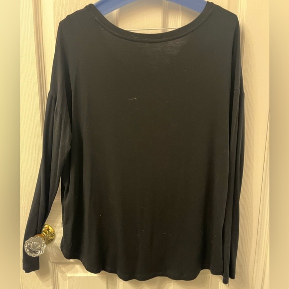 Mossimo Supply Co Black V-Neck Long Sleeve Top - Picture 6 of 7